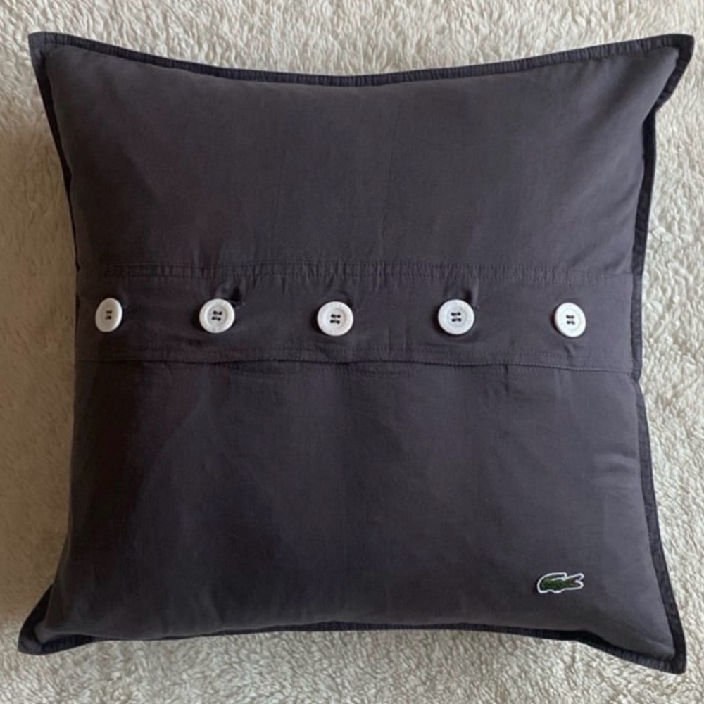 Lacoste Decorative Pillow, Brushed Twill, Duck Feathers, 18x18 inch